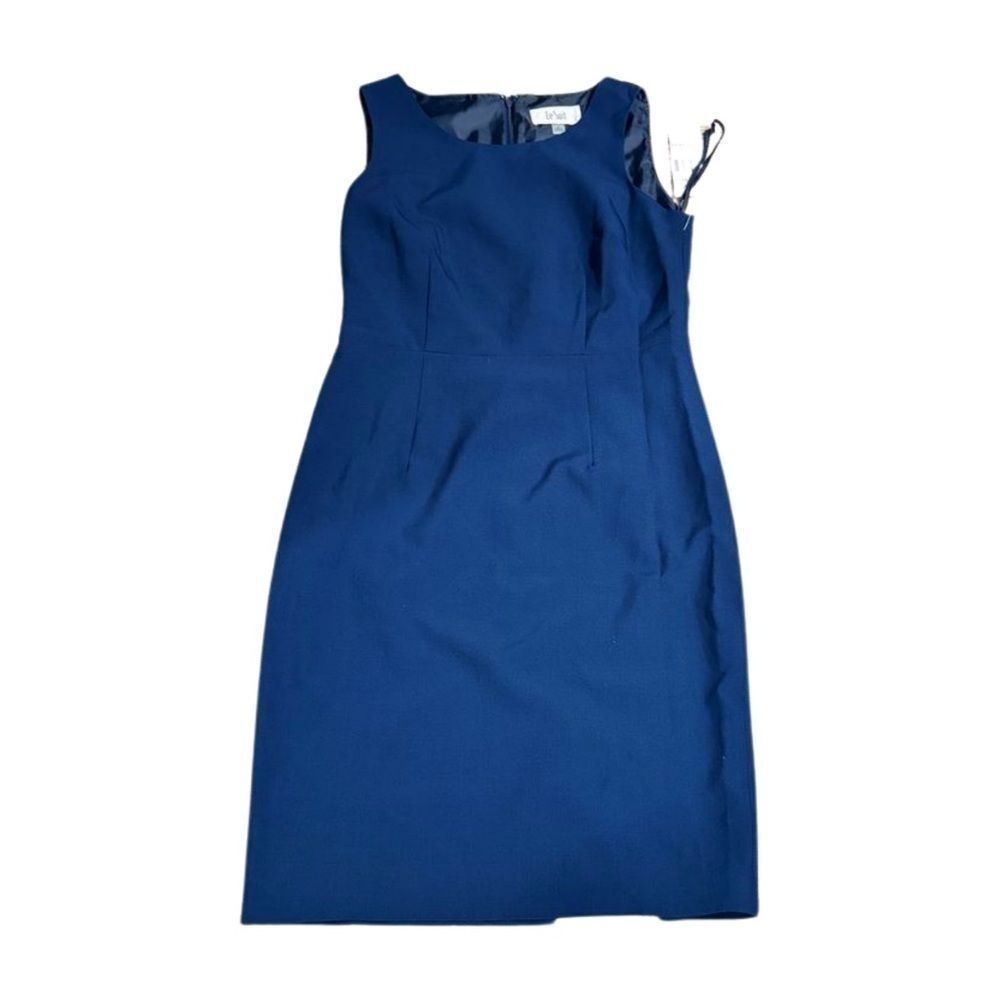 LE SUIT Collarless Dress Suit, navy blue size 6 new, women’s dress - Picture 3 of 9